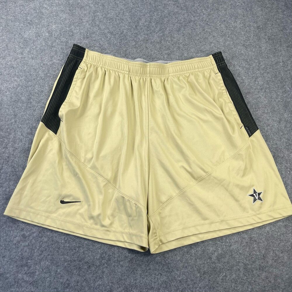 Vanderbilt Commodores Shorts Mens XL Gold NCAA Basketball Nike Dri-FIT Logo